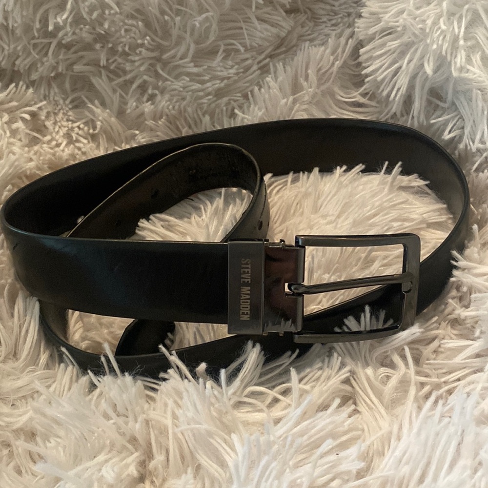 mens steve madden black belt